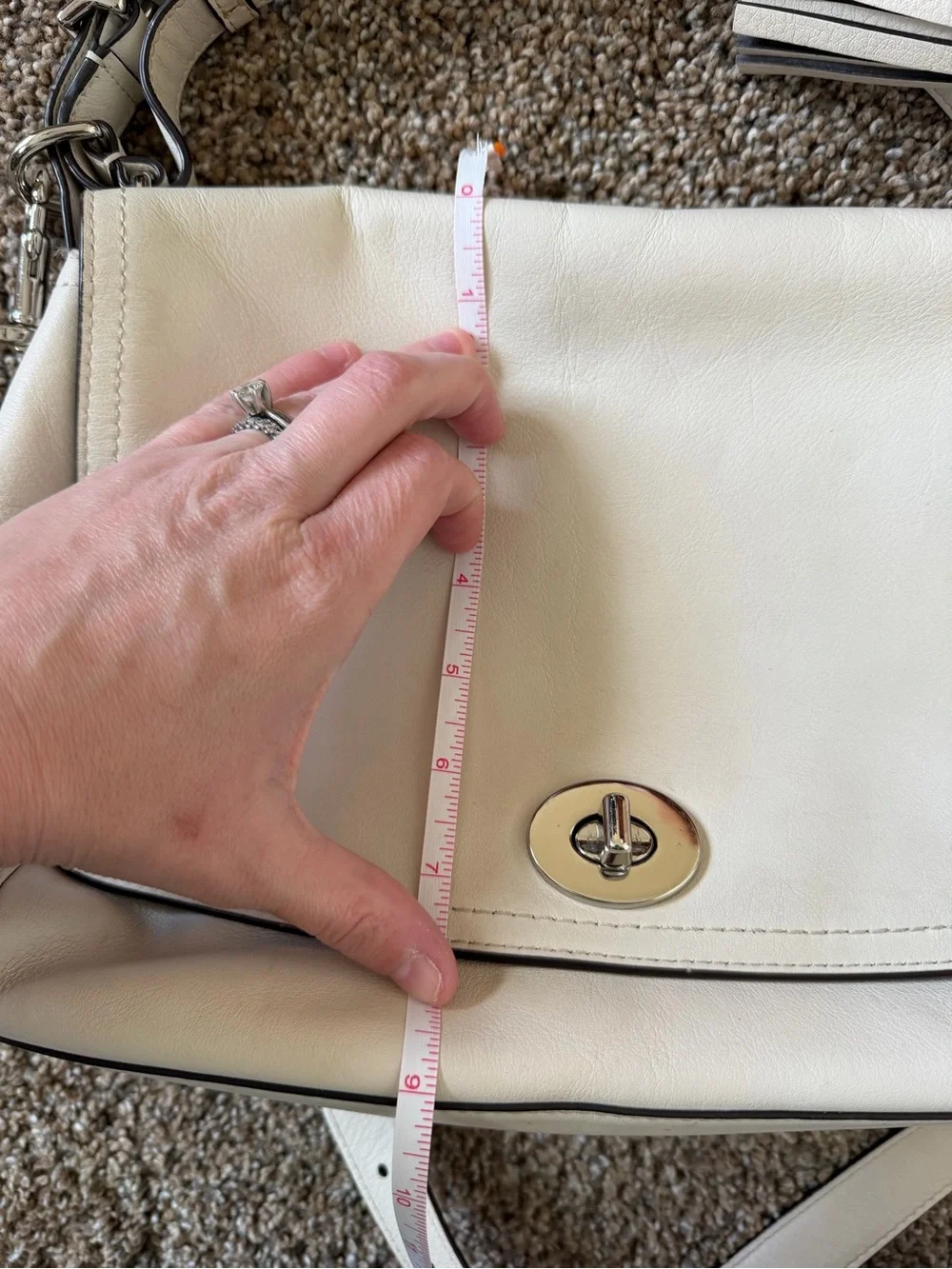 COACH Vintage Legacy Romy Vanilla Leather Convertible Top Handle Crossbody Bag - Picture 14 of 14